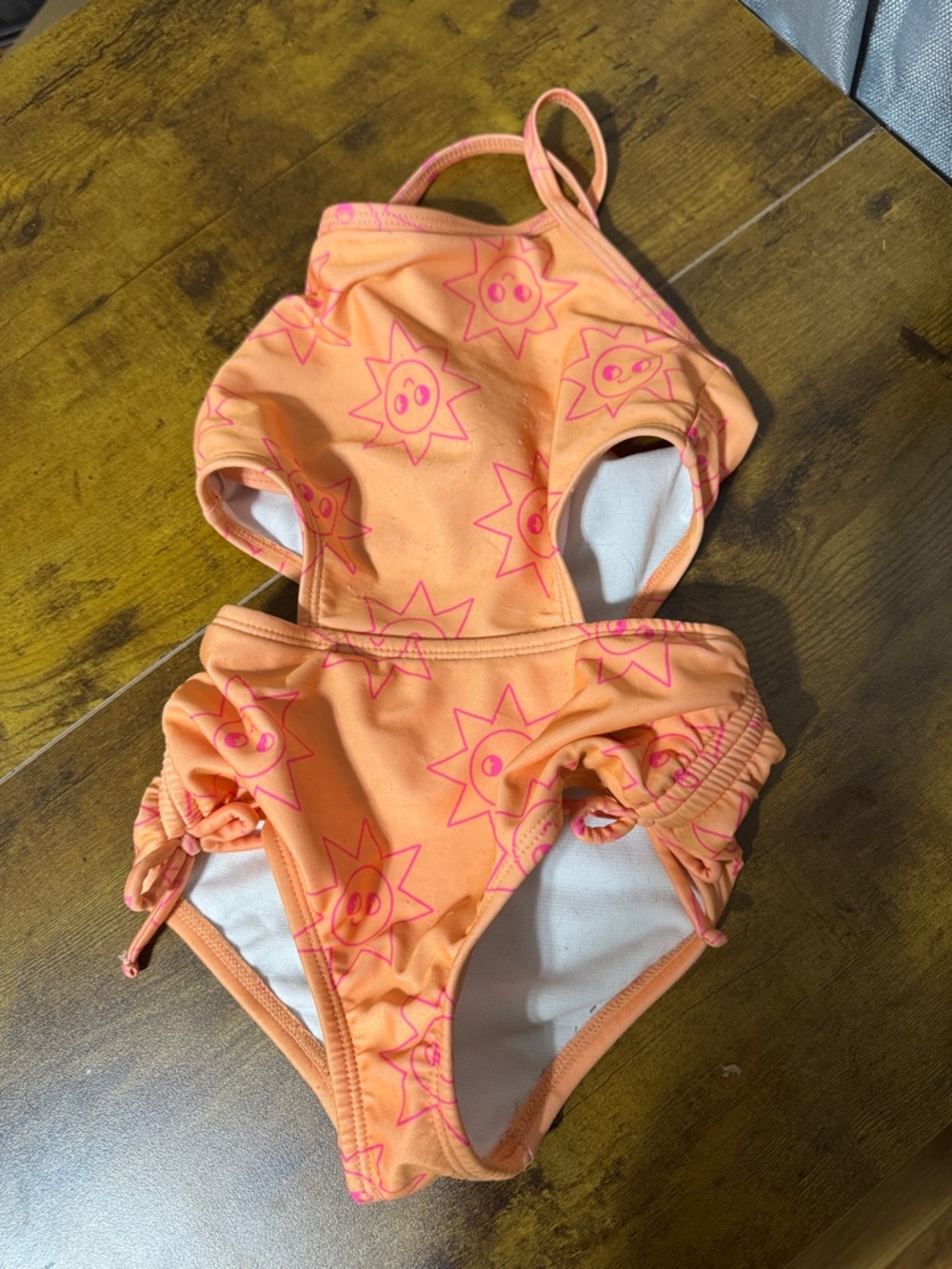 Cat & Jack Peach One-Piece Swimsuit with Pink Accent